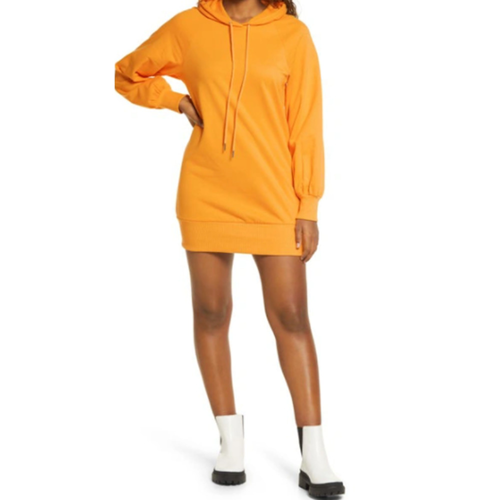 BP in Orange Slice Long Sleeve Hooded Sweatshirt Dress Size XXS